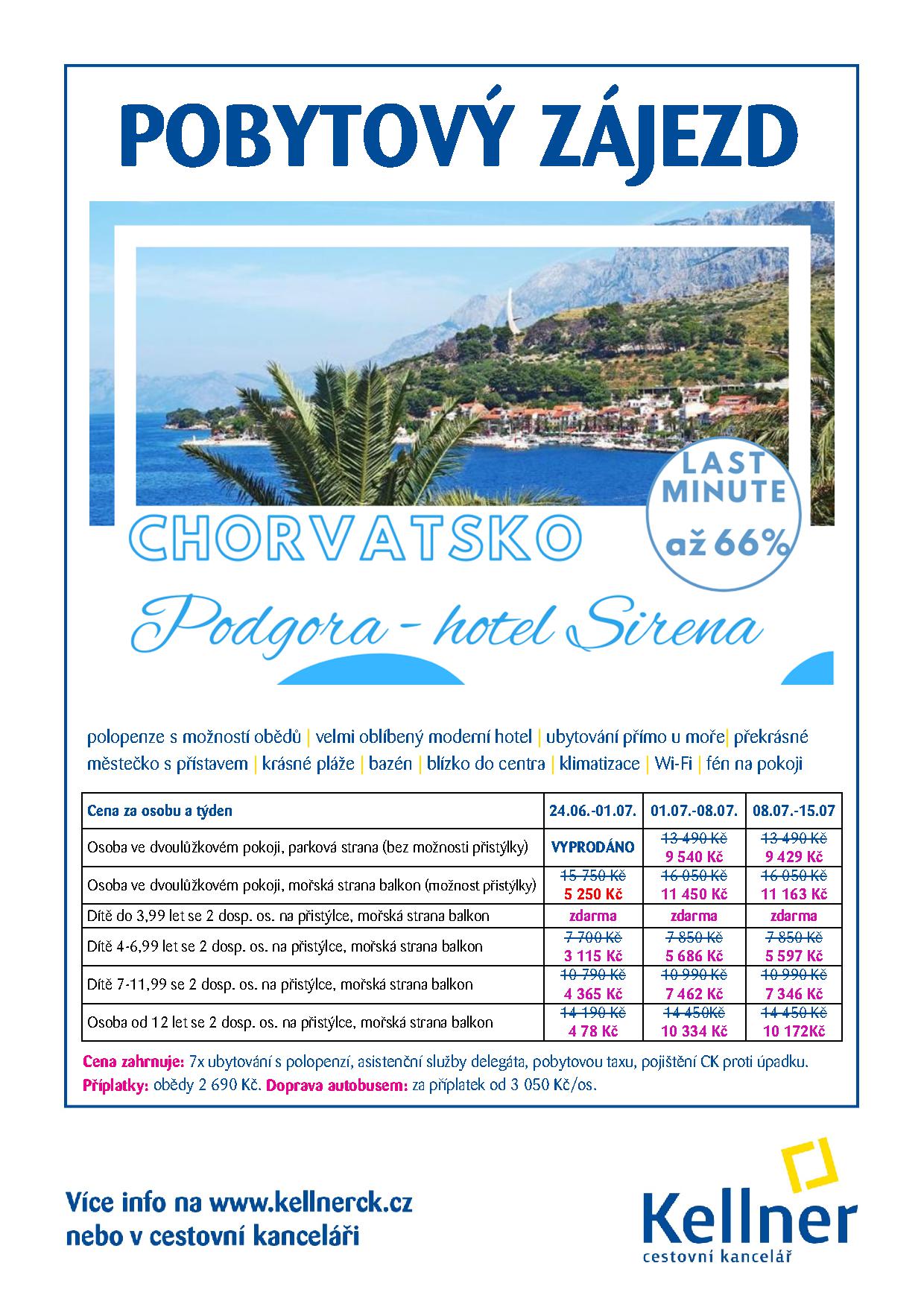 20. Chorvatsko - Podgora - hotel Sirena - LM